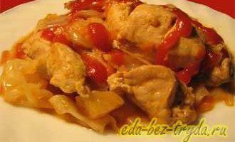 Тушеная капуста с мясом