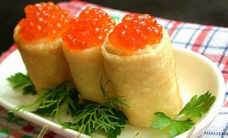 Блины с красной икрой