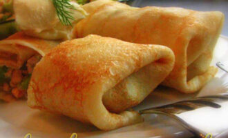 Блины с семгой и брокколи